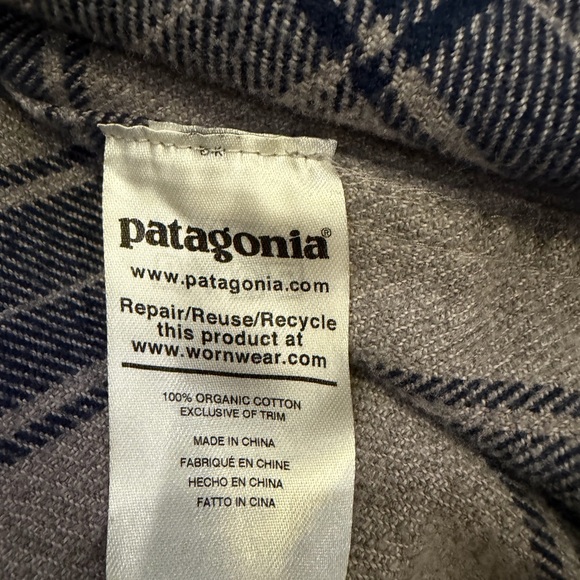 Patagonia Flannel Plaid Shirt - Blue and Tan - Picture 5 of 5